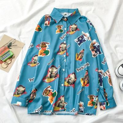 Ženska košulja s uzorkom u boji i gumbima