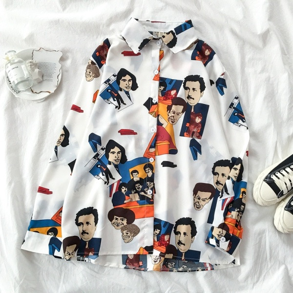 Ženska košulja s uzorkom u boji i gumbima