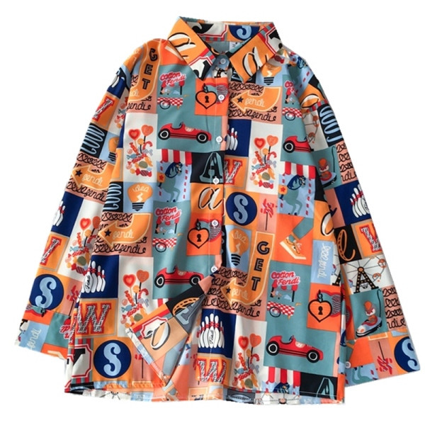 Ženska košulja s uzorkom u boji i gumbima