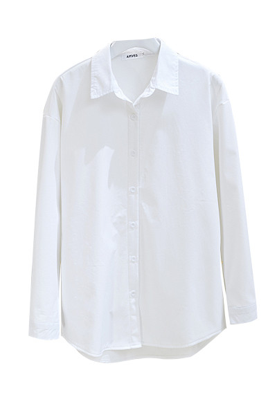 Alkalmi női ing klasszikus retro stílusú gallérral, fehér színben