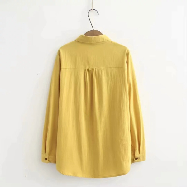 Új modell női ing hímzéssel és klasszikus gallérral