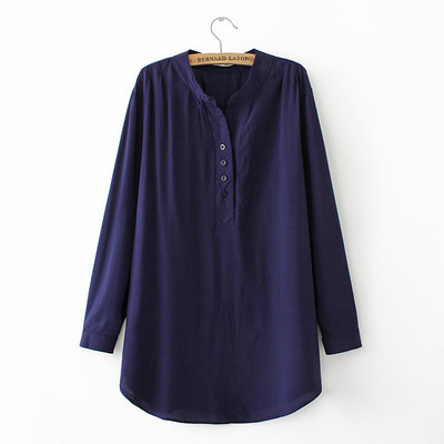 Μακρύ γυναικείο πουκάμισο με κουμπιά και μακριά μανίκια