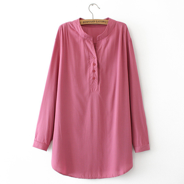 Μακρύ γυναικείο πουκάμισο με κουμπιά και μακριά μανίκια