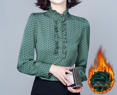 Új modell női ing, alacsony pöttyös gallérral