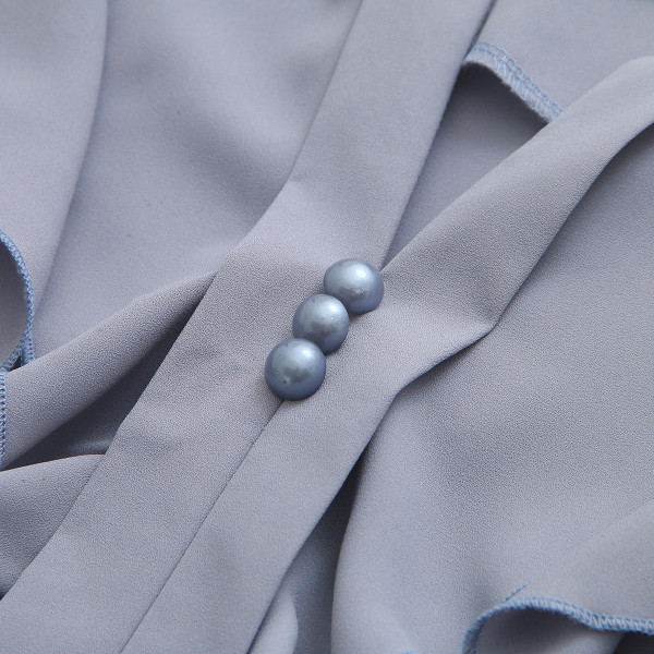 Дамска ежедневна риза с къдри и дълъг ръкав 