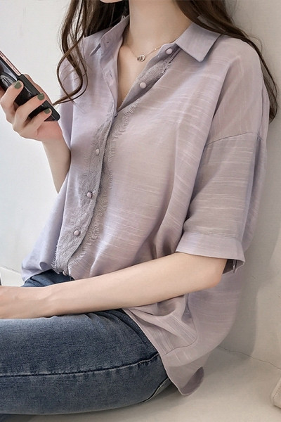 Női ing 3/4-es ujjal és csipkével