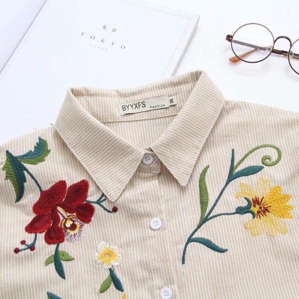 Stiilne tikandiga pikkade varrukatega naiste särk