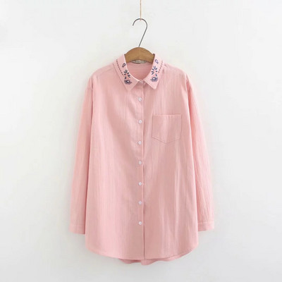 Női alkalmi ing hímzéssel és zsebbel