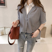 Aszimmetrikus modell női ing spitz nyakkivágással