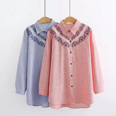 Új modell női ing hímzéssel és gombokkal