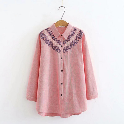 Új modell női ing hímzéssel és gombokkal