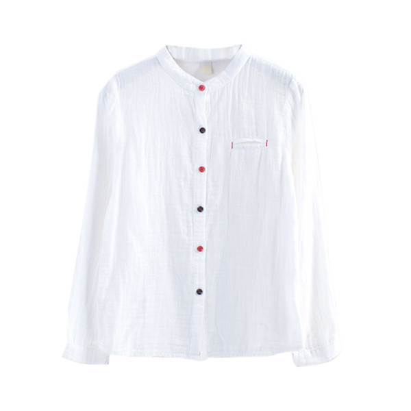 Női fehér ing színes gombokkal és zsebbel
