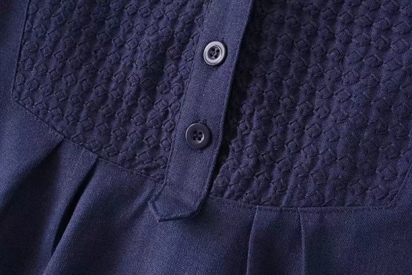 Női ing rövid ujjal és kerek nyakkivágással