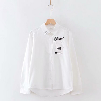 Modern női ing gallérral és hímzéssel - több modell