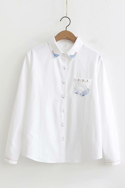 Modern női ing gallérral és hímzéssel - több modell