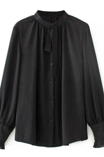 Női ing gombokkal és nyakkendőkkel három színben