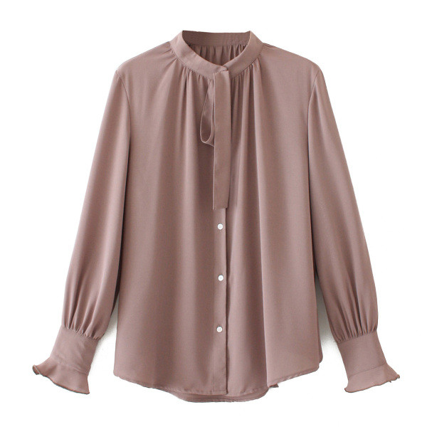 Női ing gombokkal és nyakkendőkkel három színben