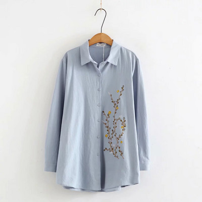 Női ing hímzéssel és klasszikus gallérral - három színben