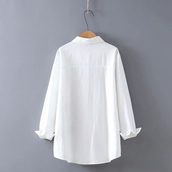 Női ing hímzéssel és klasszikus gallérral - három színben