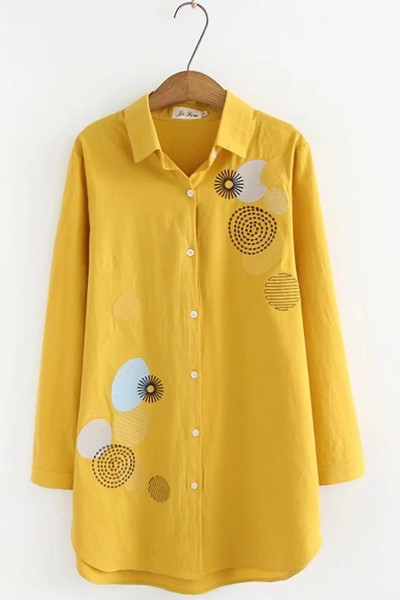 Női ing rátéttel és klasszikus gallérral