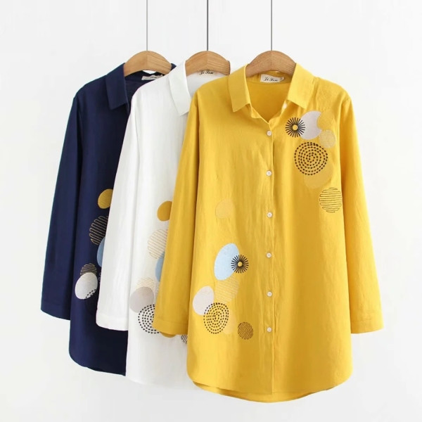 Női ing rátéttel és klasszikus gallérral