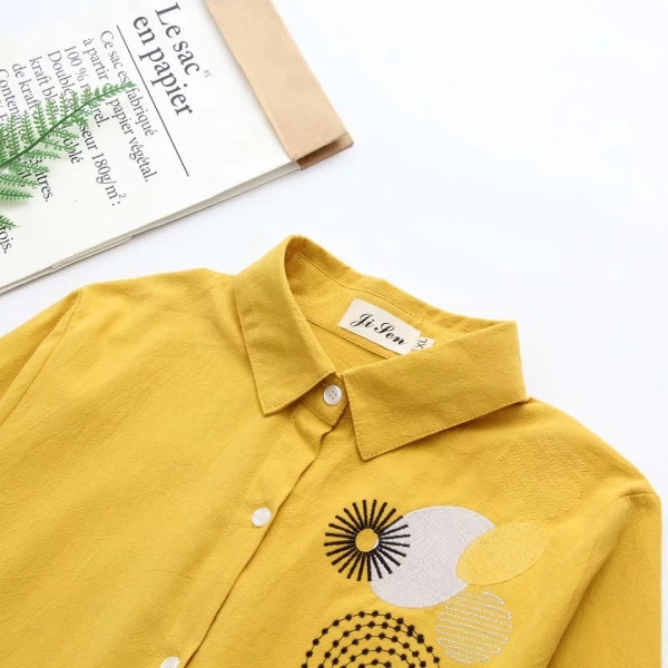 Női ing rátéttel és klasszikus gallérral