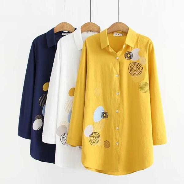 Női ing rátéttel és klasszikus gallérral