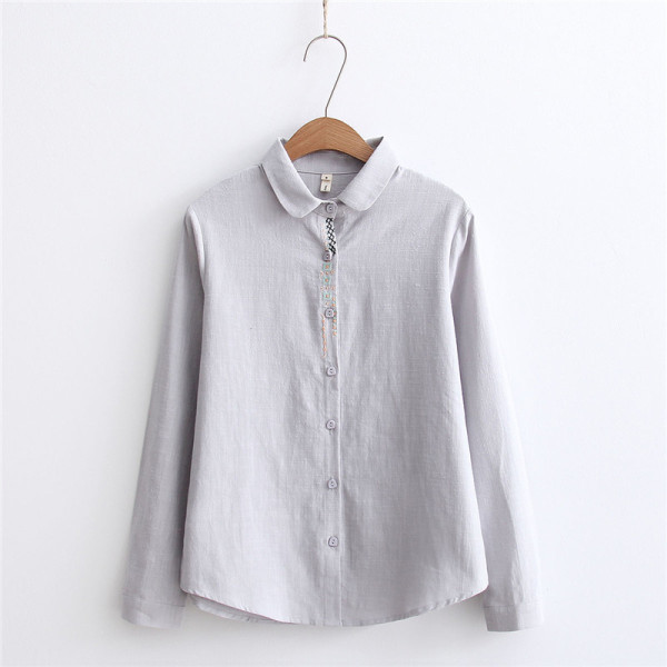 Mitmes värvitoonis krae ja tikandiga naiste vabaajasärk