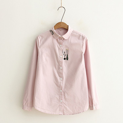 Új modell alkalmi női ing hímzéssel és klasszikus gallérral