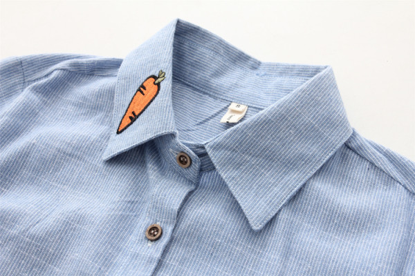 Új modell alkalmi női ing hímzéssel és klasszikus gallérral