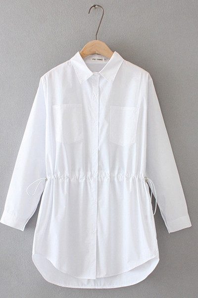 Női alkalmi ing fűzővel és klasszikus gallérral