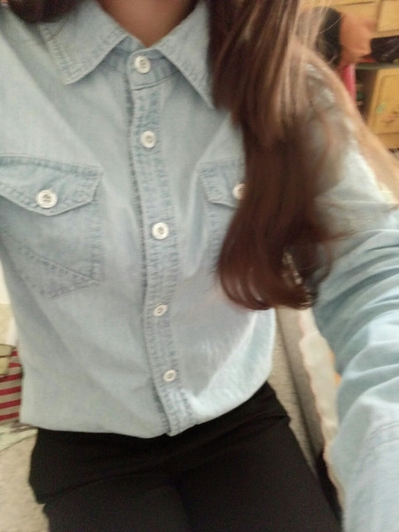 Naiste taskutega teksasärk