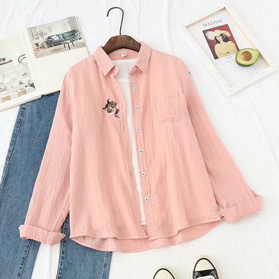 Új modell női ing színes gombokkal és hímzéssel