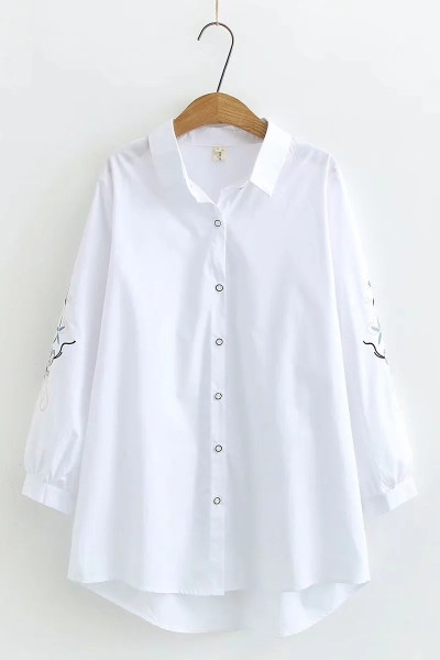 Modern női ing hosszú ujjal - fehér színű