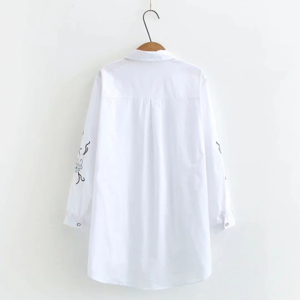 Modern női ing hosszú ujjal - fehér színű