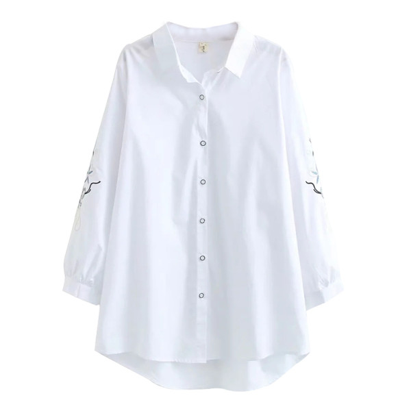 Modern női ing hosszú ujjal - fehér színű