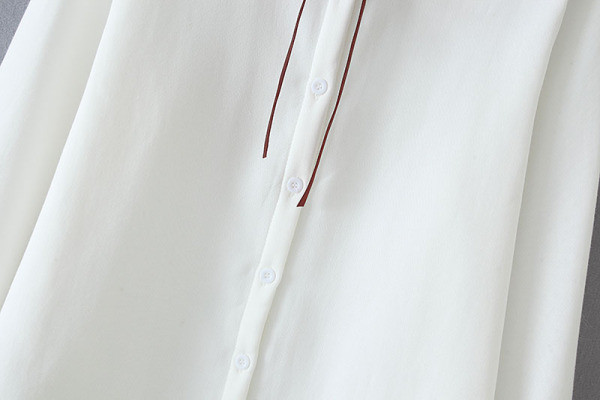 Γυναικείο πουκάμισο με κορδέλα και κλασικό κολάρο