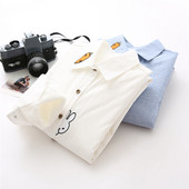 Őszi-téli ing - klasszikus gallérral, meleg béléssel és női hímzéssel