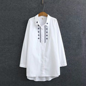 Tikandite ja pikkade varrukatega naiste särk