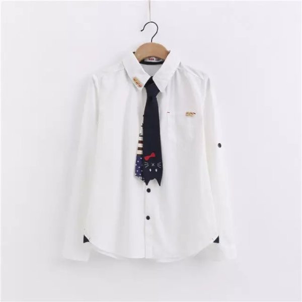 Naujo modelio moteriški marškiniai su klasikine apykakle ir kaklaraiščiu