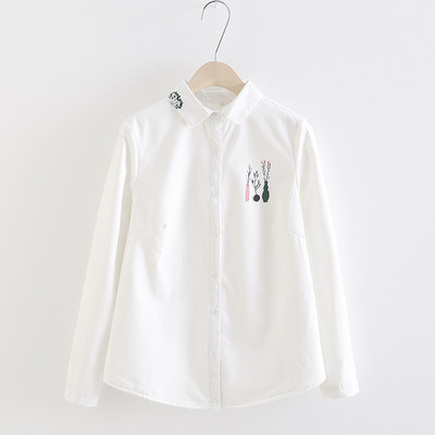 Γυναικείο χειμερινό πουκάμισο με κέντημα και απαλή επένδυση