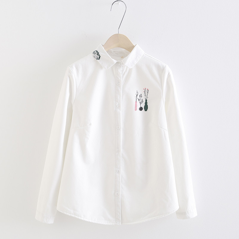 Γυναικείο χειμερινό πουκάμισο με κέντημα και απαλή επένδυση