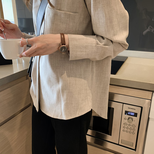 Tasku ja klassikalise kraega vabaaja naiste särk