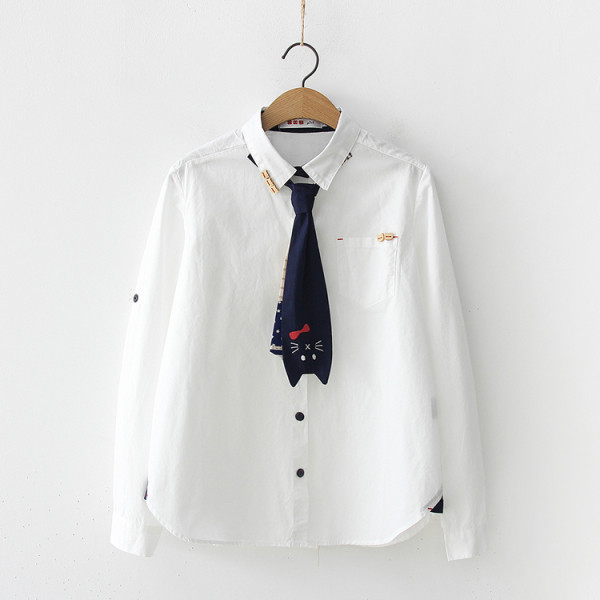 Alkalmi női ing klasszikus gallérral, nyakkendővel