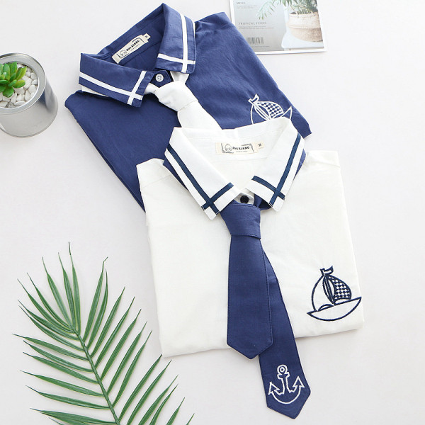 Modern női ing klasszikus gallérral és nyakkendővel