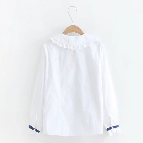 Alkalmi női ing fűzős gallérral, hímzéssel