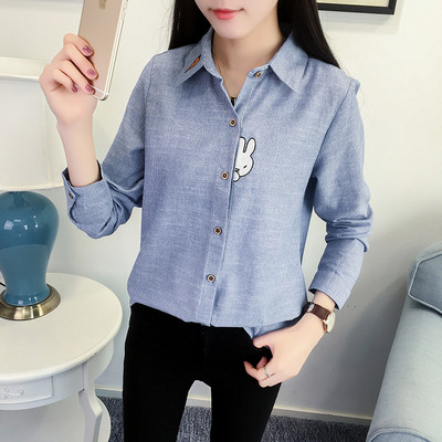 Moderna ženska košulja - s vezom i klasičnim ovratnikom