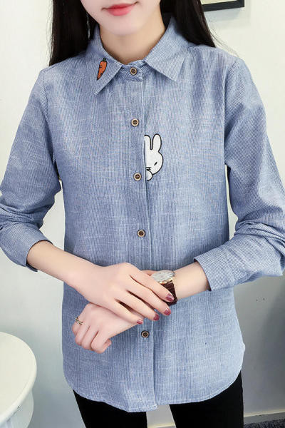 Moderna ženska košulja - s vezom i klasičnim ovratnikom