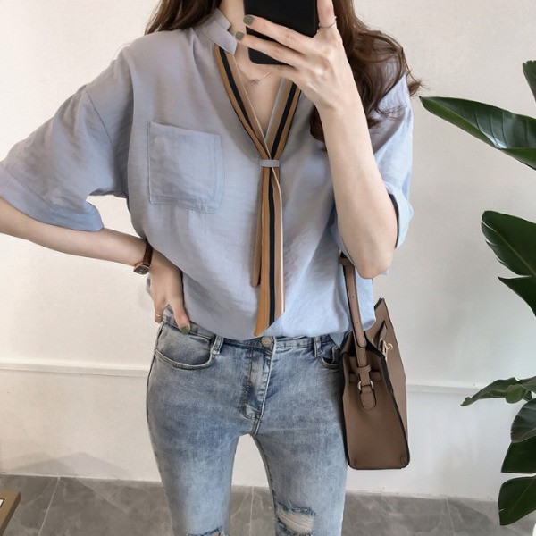 Modern női ing zsebbel
