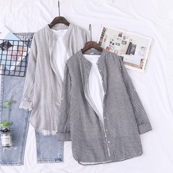 Ruuduline puuvillase särgi lai mudel